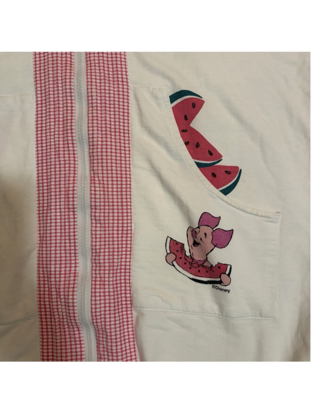Vintage 90s Disney Winnie the Pooh Watermelon Zip Lounge Robe - Size M - Picture 12 of 14